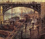 Claude Monet Men Unloading Coal Spain oil painting artist